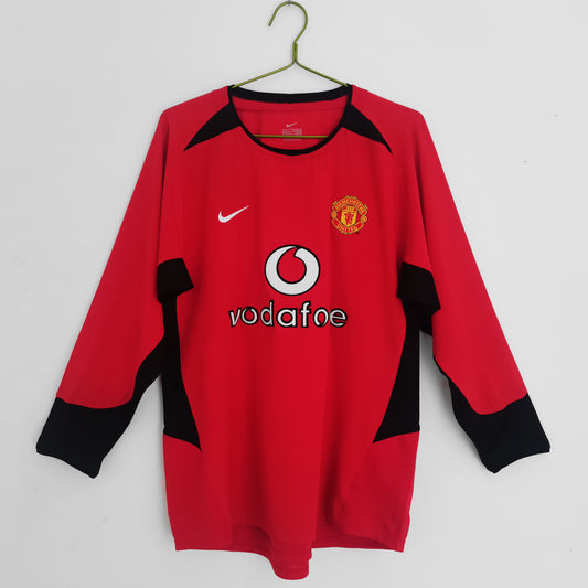 2002/04 Manchester United Long Sleeve Home Retro Kit